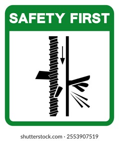 Safety First Moving Part Cause Injury Symbol Sign, Vector Illustration, Isolate On White Background Label.EPS10