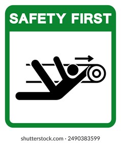 Safety First Nip Hazard Symbol Sign, Vector Illustration, Isolate On White Background Label.EPS10