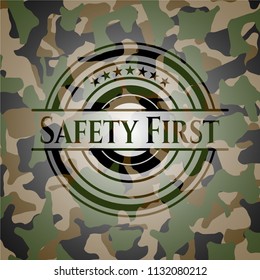 Safety First on camo pattern