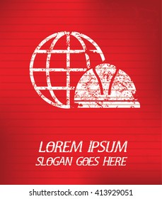 Safety first on red background,poster grunge design