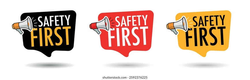 Safety first on speech bubble
