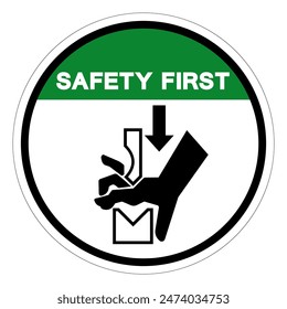 Safety First Pinch Point  Hand Crush Symbol Sign, Vector Illustration, Isolate On White Background Label .EPS10