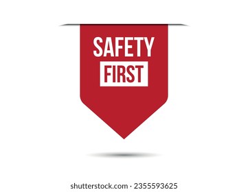 ilustración de banner de vector rojo de seguridad aislada en fondo blanco