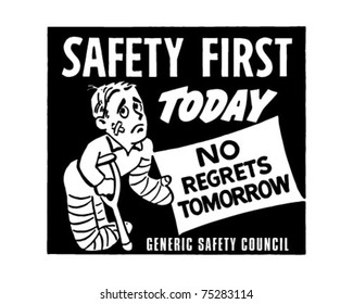 Safety First - Retro Ad Art Banner