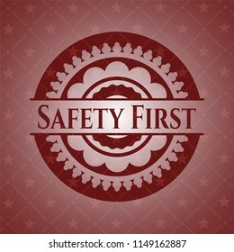 Safety First retro style red emblem