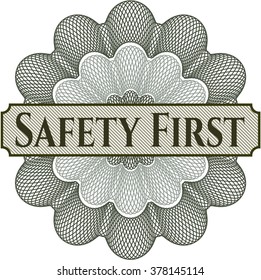 Safety First Rosette (Geldstil emplem)