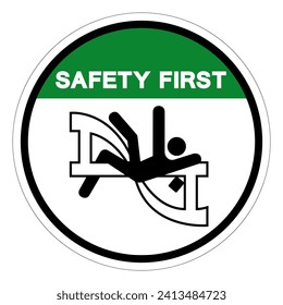Safety First Rotating Agitator DSymbol Sign, Vector Illustration, Isolate On White Background Label .EPS10