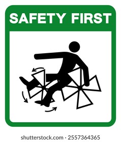 Safety First Rotating Paddles Will Crush Entangle Or Amputate Symbol Sign, Vector Illustration, Isolate On White Background Label.EPS10