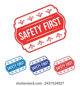 Safety First Rubber stamp Design art Illustration 