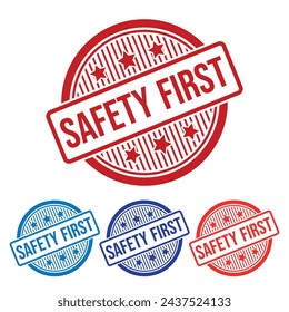 Safety First Rubber stamp Design art Illustration 