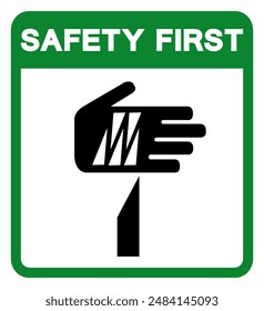 Safety First Sharp Point Symbol Sign, Vector Illustration, Isolate On White Background Label .EPS10