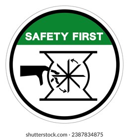 Safety First Shear Points Sharp Edges Symbol Sign, Vector Illustration, Isolate On White Background Label .EPS10