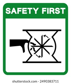 Safety First Shear Points Sharp Edges Symbol Sign, Vector Illustration, Isolate On White Background Label.EPS10