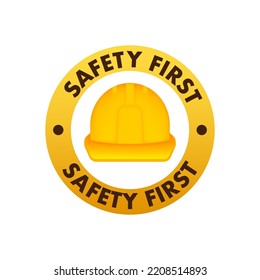 Safety First Shield Sign Health Safety Stock Vector (Royalty Free ...