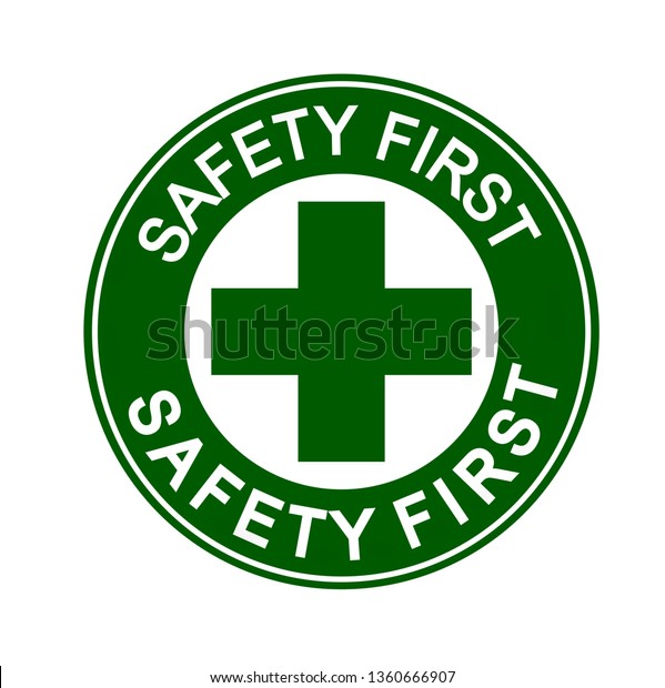 Safety First Sign Construction Site Worker Stock Vector (Royalty Free ...