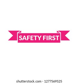 safety first sign, emblem, label, badge,sticker. safety first  paper origami speech bubble. safety first  tag. safety first  banner. Designed for your web site design, logo, app, UI - Vektor 