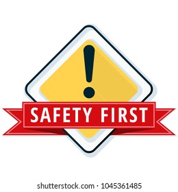 Safety First Sign Illustration Stock Vector (Royalty Free) 1045361500 ...