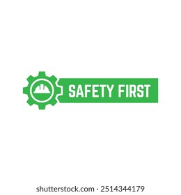 Design de logotipo de primeiro sinal de segurança para banner de fabricação de fábrica de local de trabalho de segurança.
