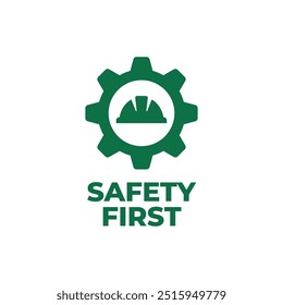 Safety first sign logo design for safety workplace factory manufacture banner.