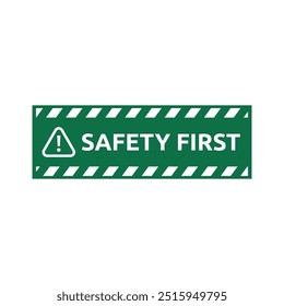 Diseño del logotipo de la primera señal de seguridad para el Anuncio de la fabricación de la fábrica del lugar de trabajo de seguridad.