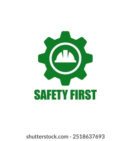 Safety first sign logo design for safety workplace factory manufacture banner.