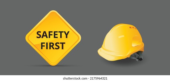 Safety First Sign On Background Construction Stock Vector (royalty Free 