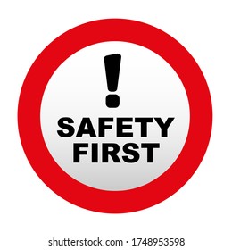 primer signo de seguridad en fondo blanco
