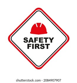 Safety First Sign On White Background Stock Vector (Royalty Free ...