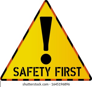 Safety First Sign Risk Failure Warning Stock Vector (Royalty Free ...