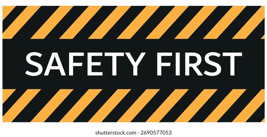 Safety first sign with shadow ,security concept