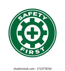 Safety First Sign Symbol Logo Vector Stock Vector (Royalty Free ...