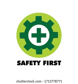 Safety First Sign Symbol Logo, Vector Illustration.