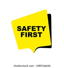 safety first sign. vector icon