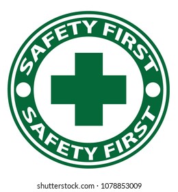 safety first sign vector illustrations