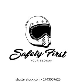Safety First Silhouette Logo. Helm Silhouette Logo