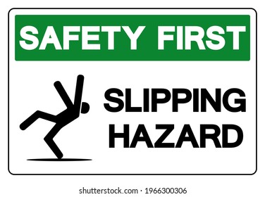DANGER SLIPPERY SURFACE Gesundheit und Sicherheit Zeichen Sticker 6No 50x50mm