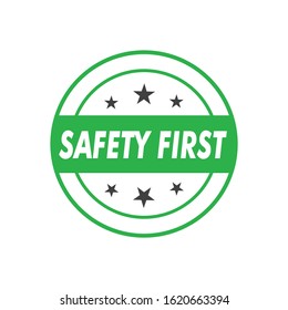 Safety First stamp, Safety First Red Warning Sign