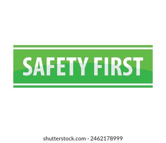 Safety first stripes vector illustration. Security, construction, industrial, hazard, builder, warning tape, protection, work, beware, risk. Can use for infographic, banner, poster, web design.