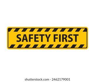 Ilustración vectorial de primera rayas de seguridad. Seguridad, construcción, industrial, peligro, constructor, cinta de advertencia, franjas amarillas y negras. Se puede utilizar para infografía, Anuncio, póster, Diseño web.