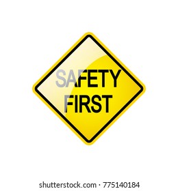 Safety First Symbol icon on white background. Attracting attention, Compulsory, Control, and practice, Idea for,graphic,web design,EPS10.