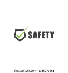 Safety first text symbol on white
