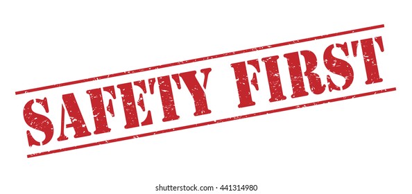 safety first vector stamp on white background