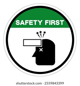 Safety First Your Head Symbol Sign,Vector Illustration, Isolate On White Background Label.EPS10