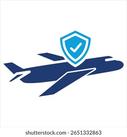 Ilustración vectorial de icono azul plana de seguridad