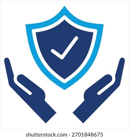 Ilustración vectorial de icono azul plana de seguridad