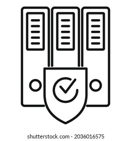 Vector de contorno de icono de carpetas de seguridad. Carpeta de archivos. Bloqueo de datos