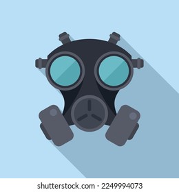 Safety gas mask icon flat vector. Chemical air. Military helmet