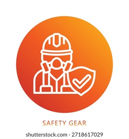 Safety Gear Gradient Icon Mini Illustration, Use For Modern Concept, Print, Ui, Ux Kit, Web And App Development. Vector Related To Firefighter, Rescue And More