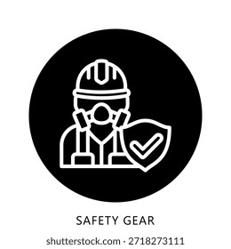 Safety Gear Icon Button Mini Illustration, Use For Modern Concept, Print, Ui, Ux Kit, Web And App Development. Vector Related To Firefighter, Rescue And More