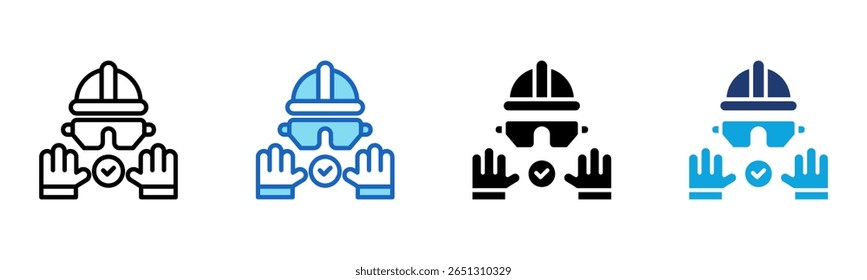 Safety Gear icon Multi Style Vector Illustration